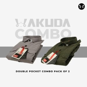 Grey, Olive Green - Pack of 2, Double Pocket Combo - full Sleeve - Wakuda