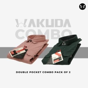 Pink, Dark Green - Pack of 2, Double Pocket Combo - full Sleeve - Wakuda