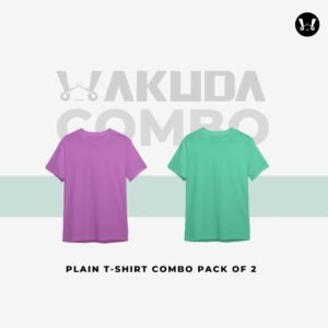 Lilac, Mint  - Pack of 2, Round Neck Combo - Half Sleeve - Wakuda