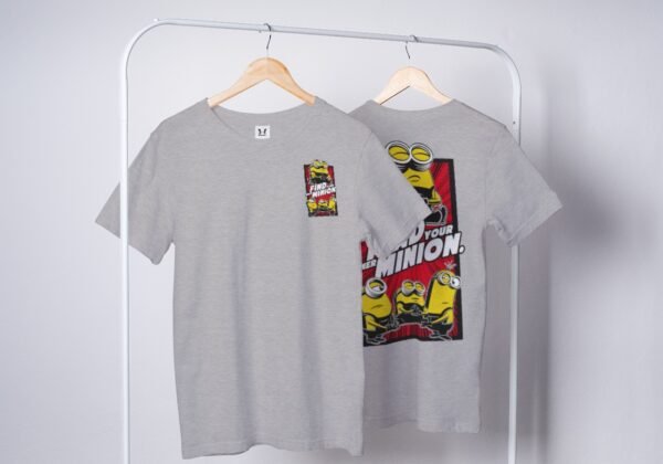 Minions Grey - Print Round Neck - Half Sleeve - Wakuda
